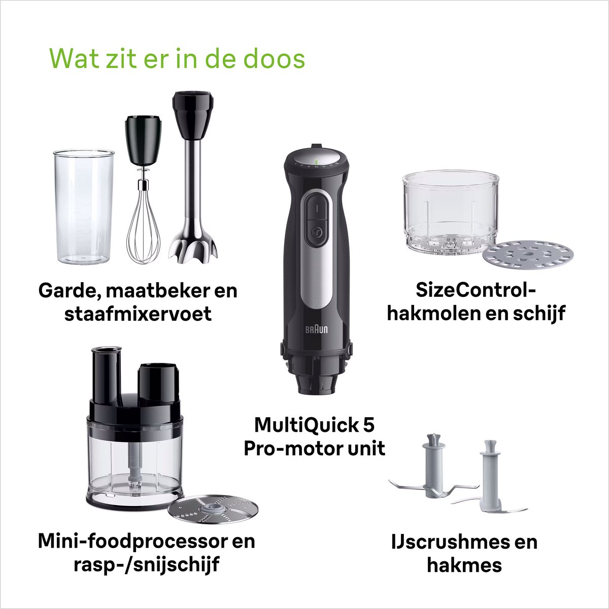 Braun MultiQuick 5 Pro MQ55.755M - Staafmixer - Zwart - Afbeelding 2