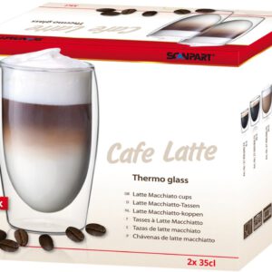 Scanpart dubbelwandige koffieglazen 350 ml - Café Latte - Latte Macchiato - koffieglas dubbelwandig - 2 stuk