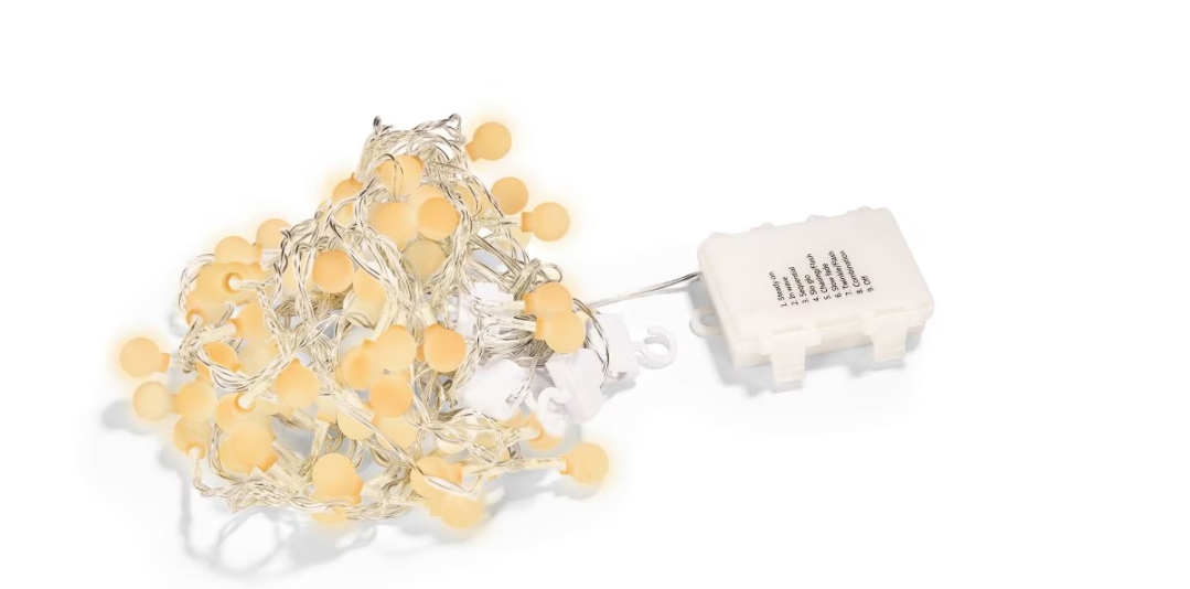 LED Gordijn - sneeuwbollen warm wit