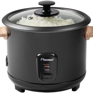 Bestron Rijstkoker 1.35L - ARC180BW - 8-10 personen - Droogkookbeveiliging, warmhoudfunctie - Zwart