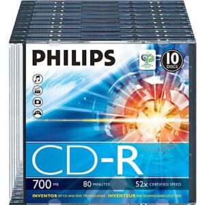 PHILIPS 10PACK CD-R 80MIN 52X ULTRA SLIM BO