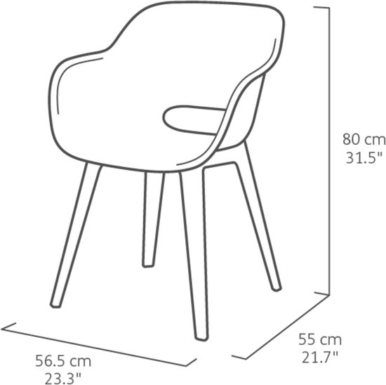 Keter Akola set van 2 tuinstoelen - Orange - Afbeelding 3