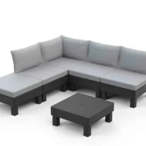 Keter Elements 5S Plus Opbergkast met Tafel – Zwart/Lichtgrijs