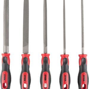 STIER Werkplaatsvijlenset - 5-delig - 250mm - Hoge verwijderingskracht