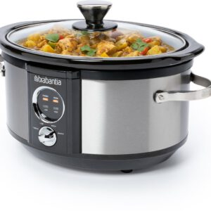 Brabantia BBEK1081 Slowcooker - 3.5 Liter - 180 Watt - Warmhoudfunctie - Keramische binnenpan