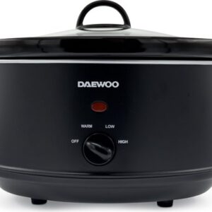 Daewoo DSLCOOK35 Slowcooker - 3,5 Liter - 180 Watt - Warmhoudfunctie - Uitneembare Keramische Binnenpan - Mat Zwart