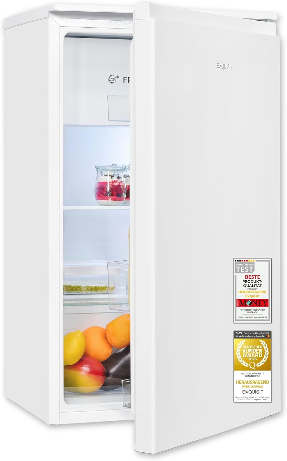 Exquisit KS5117-3-010E Koelkast met Vriesvak – 82L – Vrijstaand – Wit