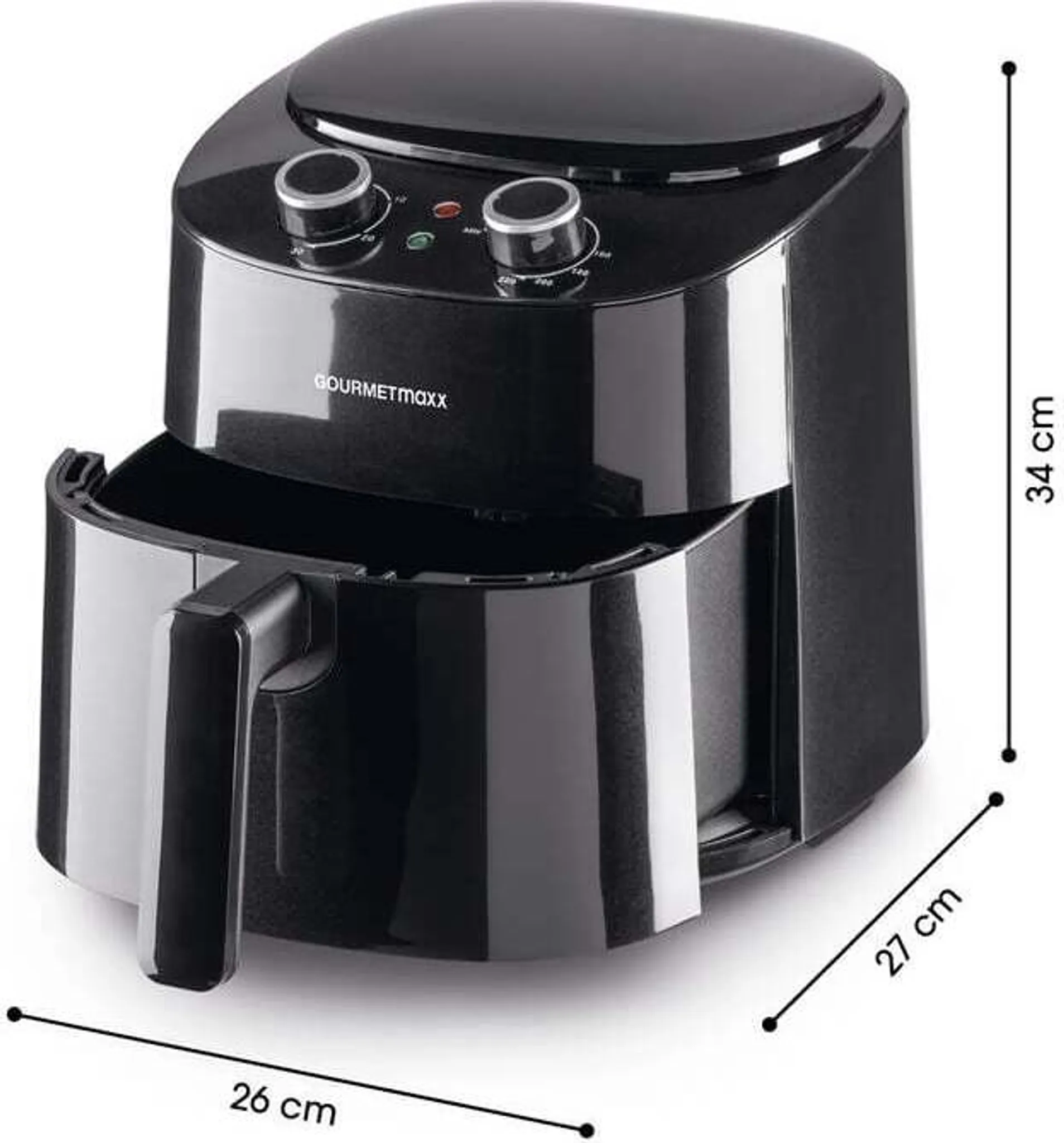 GOURMETmaxx Airfryer 4,5L – Heteluchtfriteuse 1400W – 8 Programma’s – Zonder Olie – Zwart - Afbeelding 4