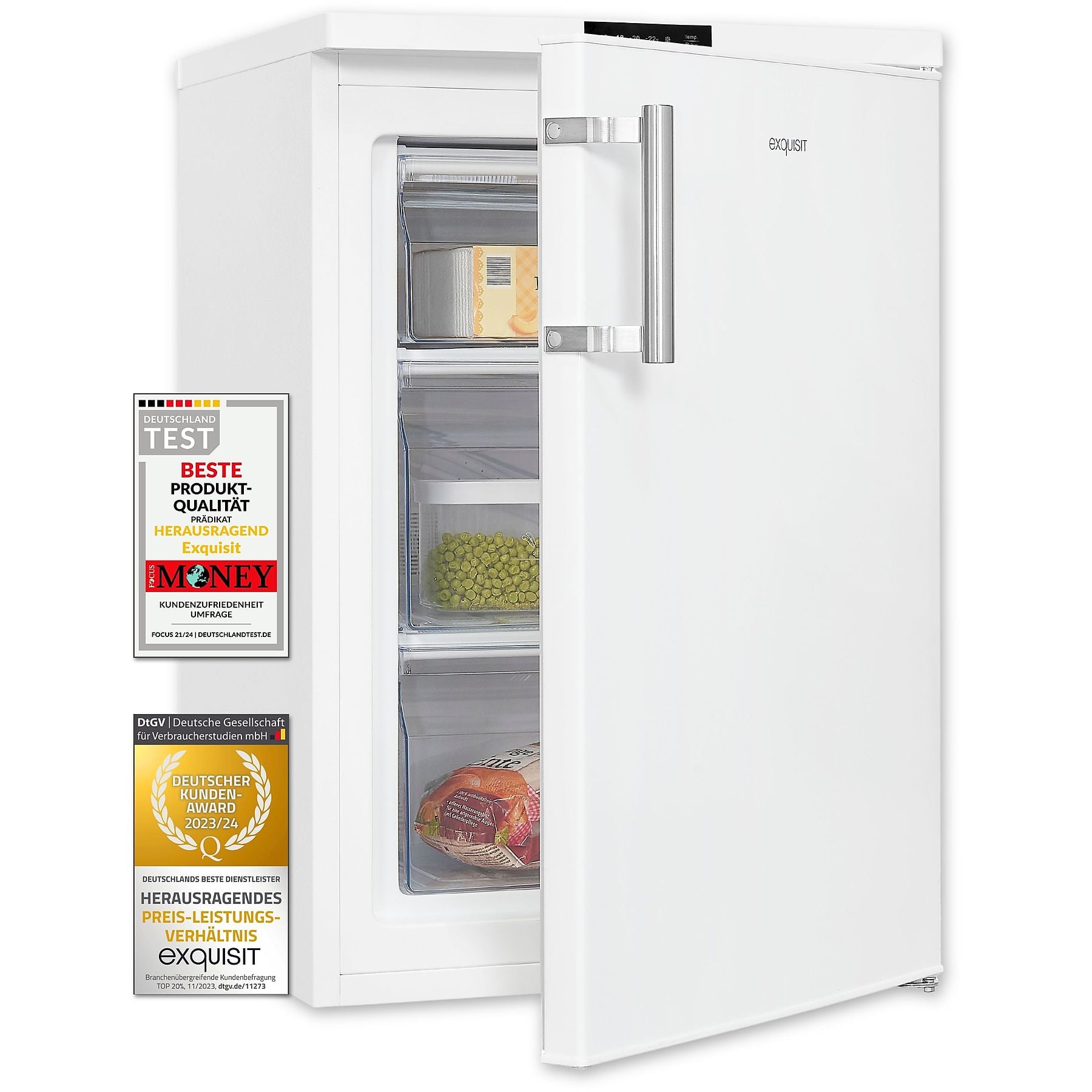 Exquisit GS581-HE-010D Vrieskast – 85L – Vrijstaand – Energieklasse D – Wit