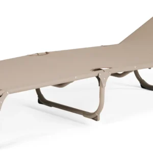 Luxe Opvouwbare Ligstoel met Kussen – Weerbestendig & Verstelbaar – Taupe | Perfect voor Tuin, Balkon & Strand