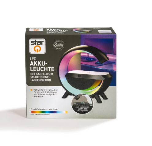 StarQ LED Tafellamp met Draadloze Oplader | RGB Verlichting | Afstandsbediening | Oplaadbaar