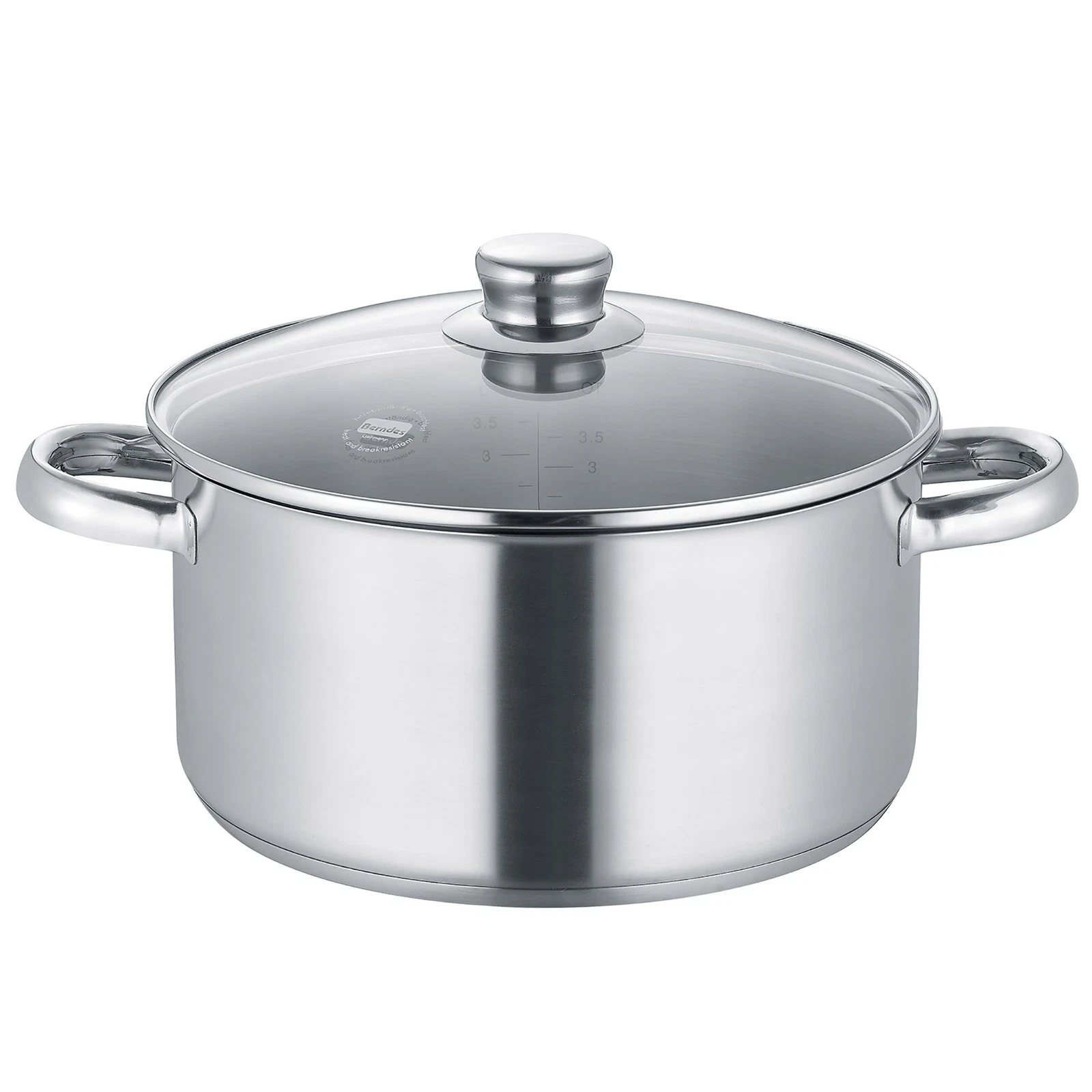 BERNDES Sauspan/Vleesstoofpot NEW ROMA 24 cm 5,1 liter met glazen deksel
