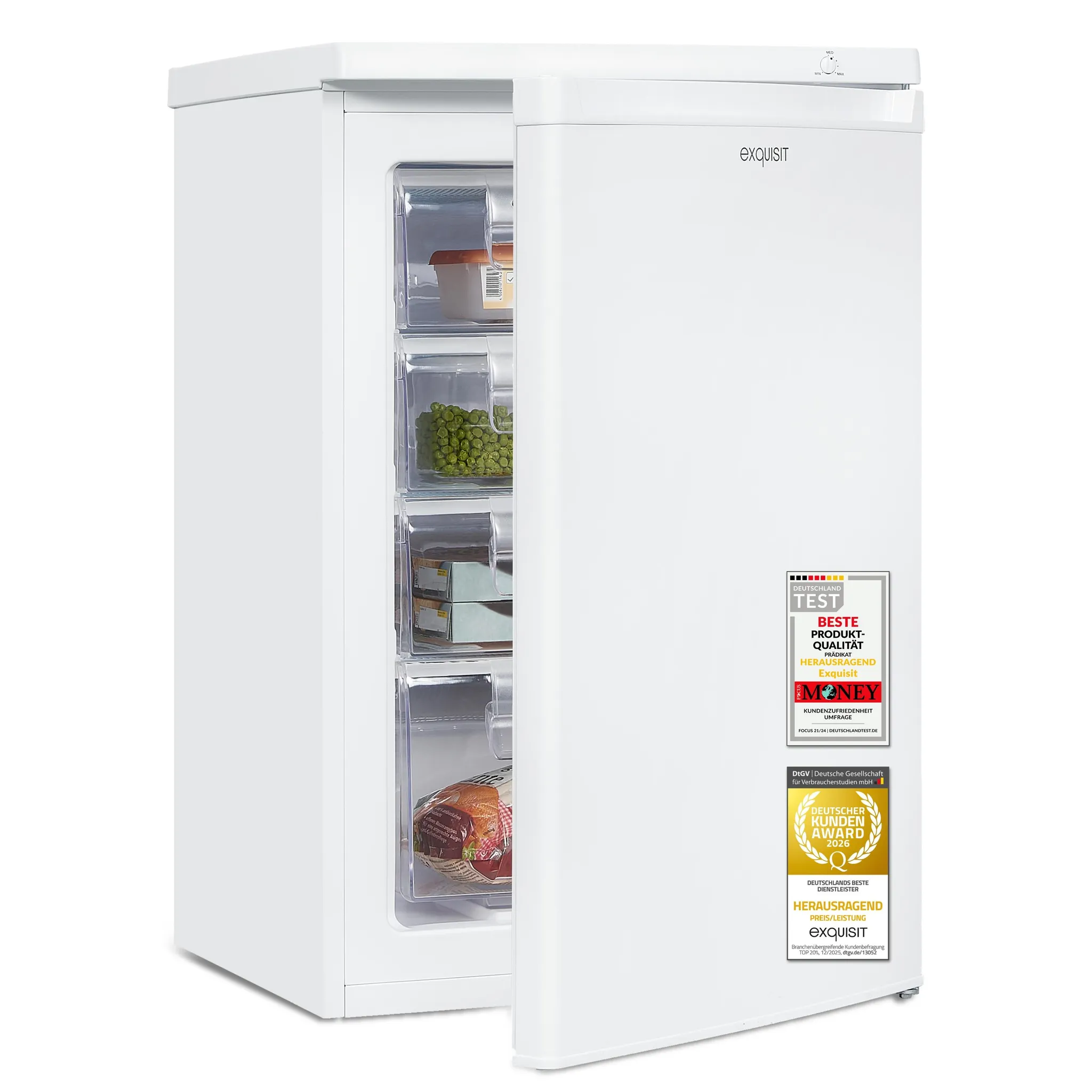 Exquisit Vrieskast GS512-040E Wit | 91 l netto inhoud |
