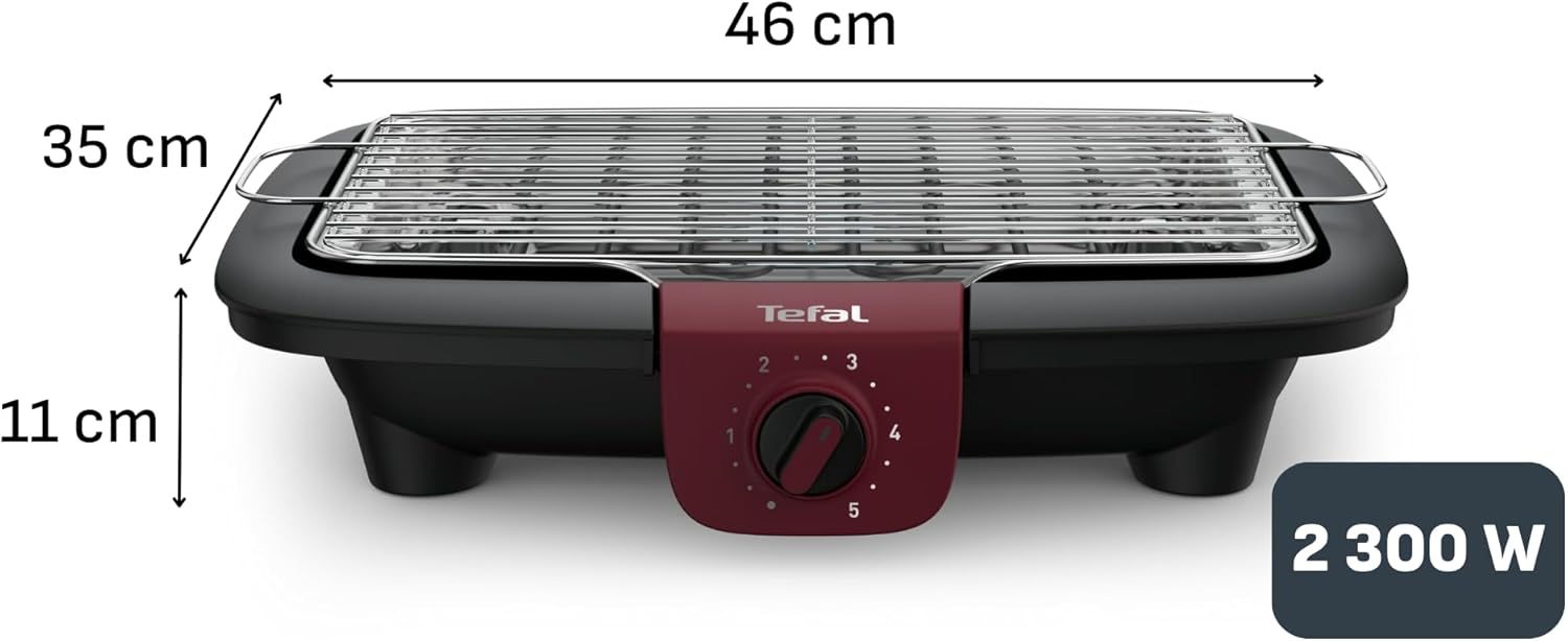 Tefal BG90E5 Contactgrill - Zwart/Rood - Afbeelding 2