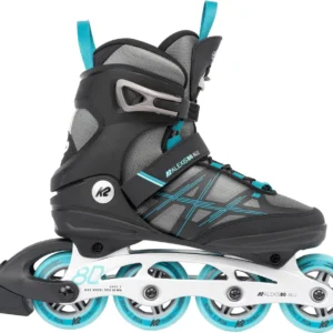K2 Alexis 80 ALU Inline Skates Dames – Grijs/Cyaan
