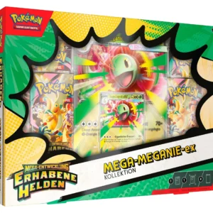 Pokémon TCG Mega Evolution Erhabene Helden ex Collection – 4 Booster Packs – Holo Promokaart & Jumbo Kaart – Duitse Editie – Mystery Variant