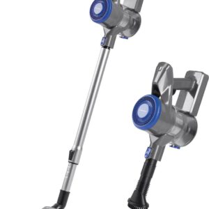 CLEANmaxx Snoerloze Steelstofzuiger & Handstofzuiger – Zakloos – HEPA-filter – LED-verlichting – Antraciet/Blauw
