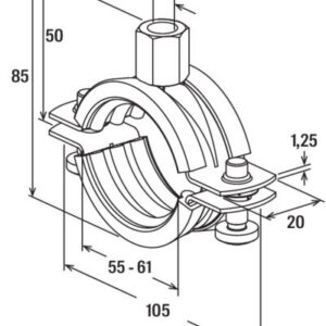 Fischer FRS pijpbeugel 55-61 mm M8/M10