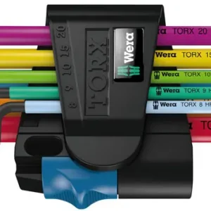 Wera 967/9 TX Multicolour HF Inbussleutelset met TX-profiel en houdfunctie, 9-delig