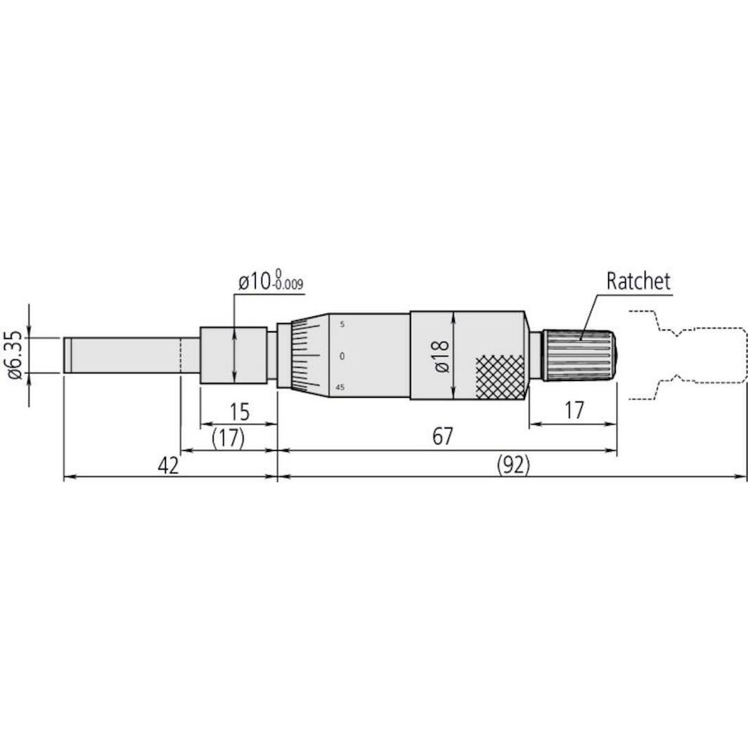 MITUTOYO EINBAUMESSSCHRAUBE, STANDARDGR E 0-25MM