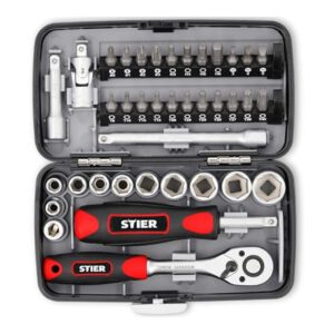 STIER 1/4 inch doppen- en bitset 38-delig