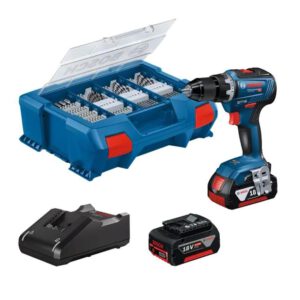 Bosch Professional GSR 18V-55 Accuboormachine 18V – 2x 5,0Ah Accu + Lader + 100-delige Accessoireset + L-Case